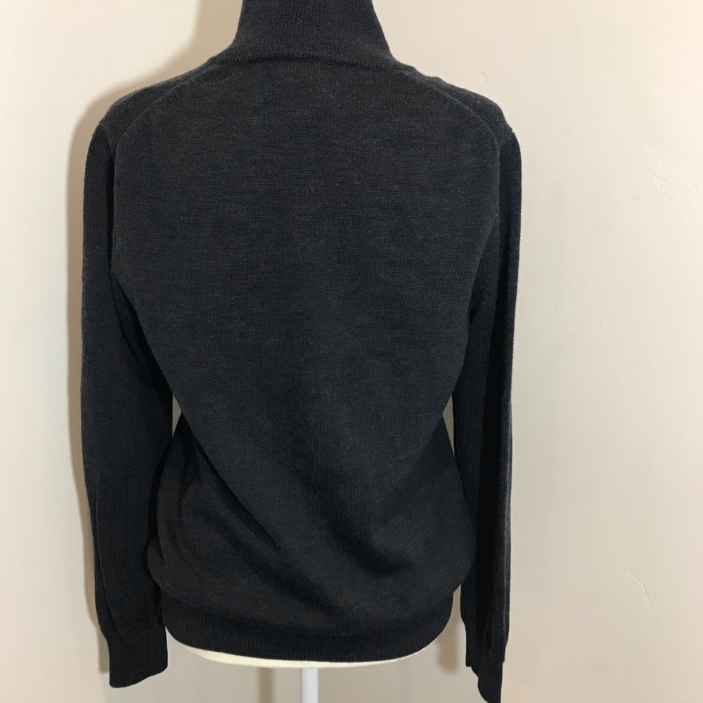 J. Crew small Merino wool steel gray zip sweater - Picture 6 of 6